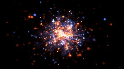 Vibrant Firework Bursting in Night Sky