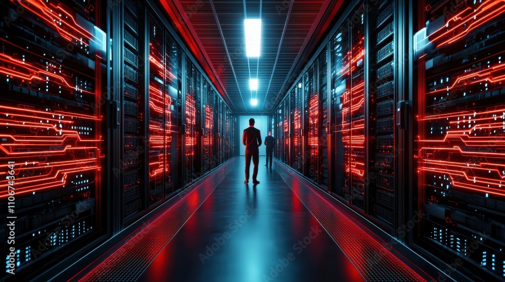 Poster a man is sitting at a computer desk in front of a monitor