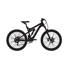 Fototapeta premium Isolated Mountain Bike Silhouette with White Background