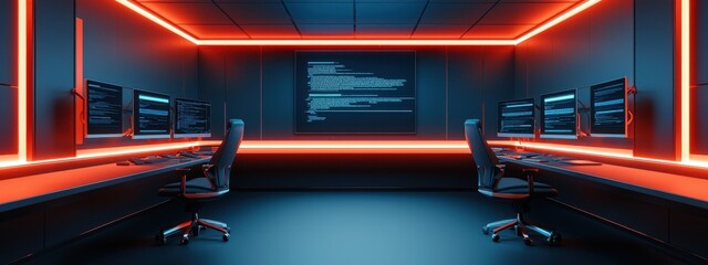 Obraz premium A table with two chairs and four lights above it