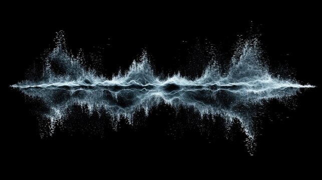 abstract fluid organic matter floating in soundwave made out of pixels. techno album cover. Stimwave, fluid photography, data moshing, distorted layers, 