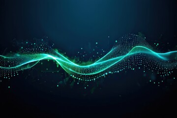 the AI Image Generator, Digital Wave With Glowing Blue Dots On Dark
