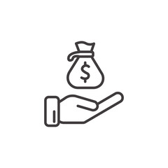 Deposit thin liner icon vector.