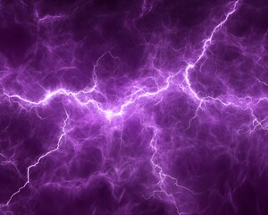 Fototapeta premium A vibrant display of purple lightning against a dark background, showcasing electrical energy.