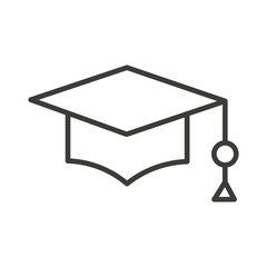 Graduation thin liner icon vector.