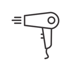 Hair Dryer thin liner icon vector.