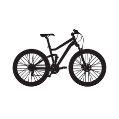 Fototapeta premium Stylish Mountain Bike Silhouette with White Background