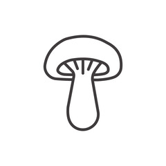 Mushroom thin liner icon vector.