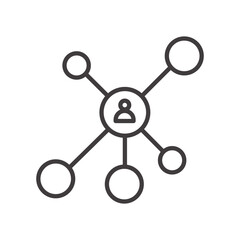 Networking thin liner icon vector.