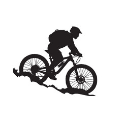 Fototapeta premium Mountain Bike Silhouette for Extreme Sports Graphics 