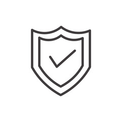 Shield thin liner icon vector.