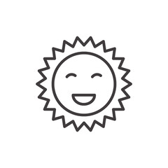 Sun thin liner icon vector.