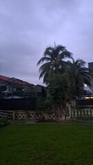 Fototapeta premium Rainy Evening In Residential Area Of Singapore