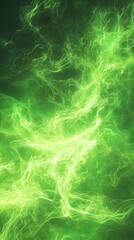 Obraz premium A vibrant green abstract swirl resembling smoke or energy.