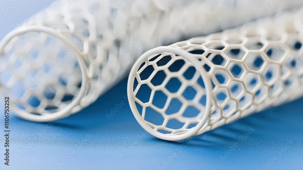 Aufkleber futuristic graphene mesh nanotechnology abstract 3d structure advanced materials