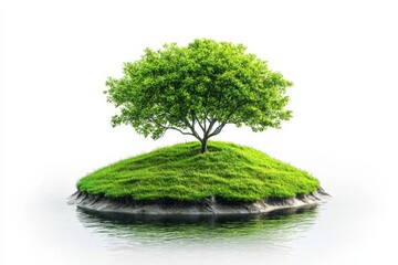 Green Environment with plant and trees on isolated white background