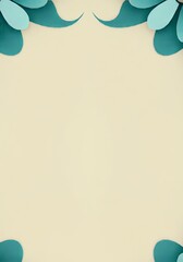 Muted teal accents enhance geometric floral motifs on a pastel cream background, blending elegance and minimalism for modern decor styles