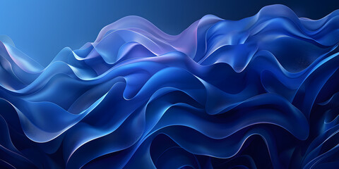 Obraz premium A close up of a vibrant electric blue wave resembling a waving petal on a dark blue background, creating a mesmerizing pattern in the liquid sky