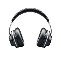 A pair of sleek black over-ear headphones, showcasing modern design and high-quality audio.