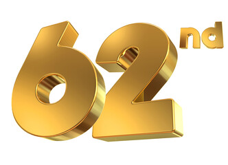 62nd anniversary gold number