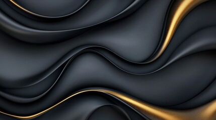 Elegant Black Gold Abstract Background Luxury Waves Swirls Design