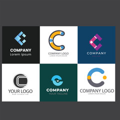 Letter alphabet logo N design Corporate business brand company abstract logo design collection