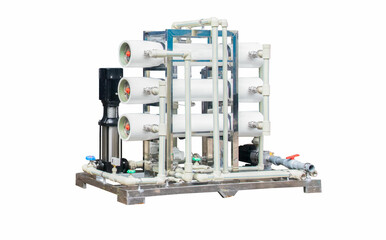 Reverse osmosis system for drinking water plant. Reverse osmosis or RO water filtration system