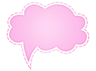Pink Speech Bubble with Dashed Frame
