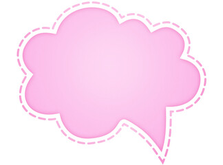 Pink Speech Bubble with Dashed Frame