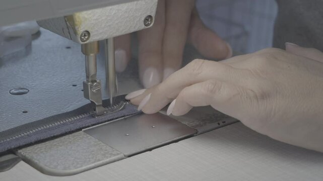 close up of sewing machine