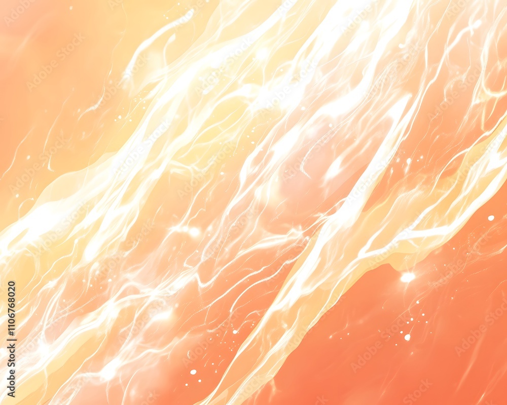 Aufkleber abstract image featuring flowing light patterns in warm orange hues.