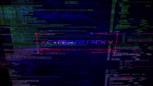 Cyber attack security breach warning alert message Virus code software hack Hacking attack Progress, System Breach Computer Virus, Hack, screen attack, cybersecurity, hack data breach and warning sign