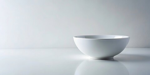 Elegant White Bowl on White Background - Minimalist Still Life Photography, Clean Aesthetic, Home Decor Inspiration, Kitchen Essentials, Simple Design, Timeless Style