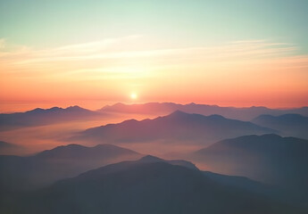 Obraz premium Sunrise over the mountains.