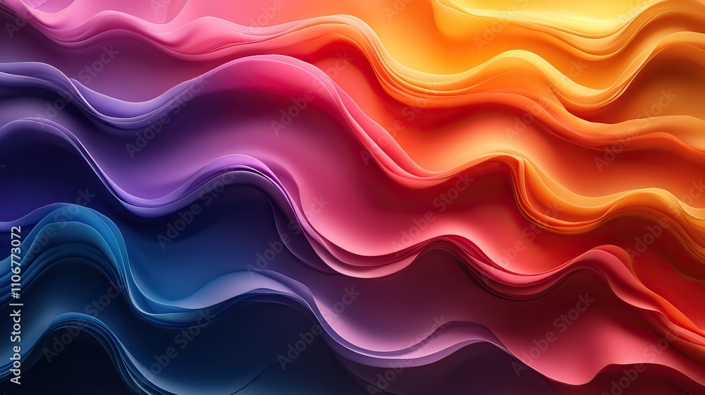Poster a background with a pattern of wavy rainbow lines