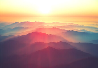 Sunrise over the mountains.