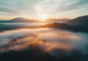 Obraz premium Sunrise over the mountains.