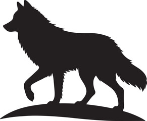 wolf animal logo silhouette design vector art illustration