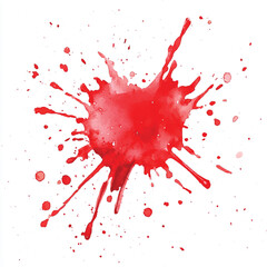  Red splash watercolor clipart illustration