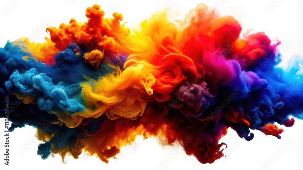 Aufkleber vibrant color explosion abstract art digital design studio setting close-up view creative expression