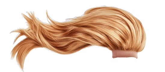 Modern and luxurious blond male wig, high quality isolated on white, full HD.