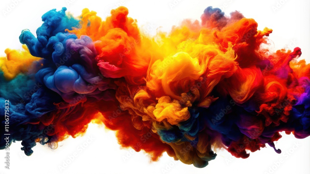 Poster vibrant colorful smoke swirls abstract art digital creation studio setting aerial view creative expr