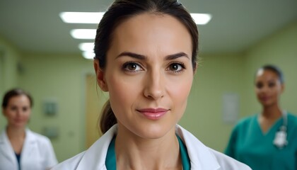 Fototapeta premium Happy Female Doctor in hospital