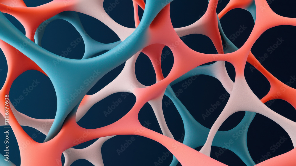 Aufkleber abstract representation of polymer molecules forming complex structure, showcasing intricate pattern