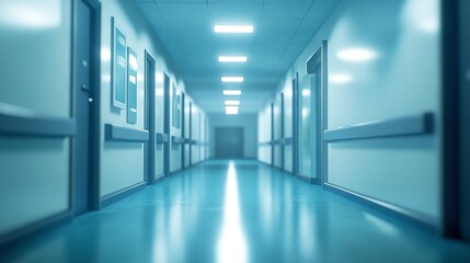 Blurred interior of hospital - abstract medical background.