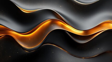 A black background with elegant curves formed by golden lines