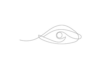 Line art of Human Eye drawing with white background, Vector illustration