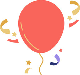 Vector : Colorful Balloon New Year Ornament Decorative Illustration Style 