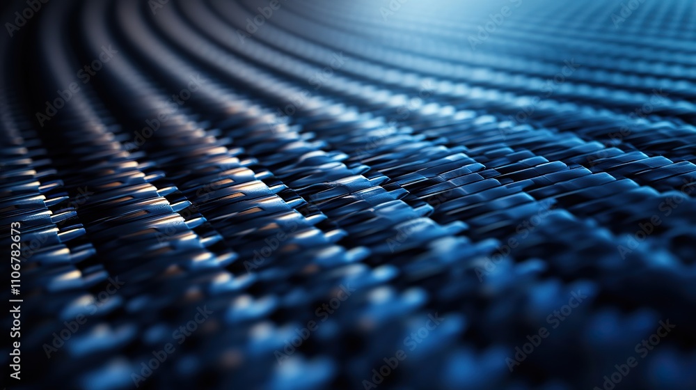 Poster a blue carbon fiber background texture with a distinct carbon pattern is shown in a close-up view, h
