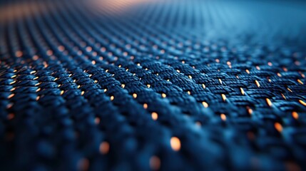 Fototapeta premium A blue carbon fiber background texture with a distinct carbon pattern is shown in a close-up view, highlighting its unique texture